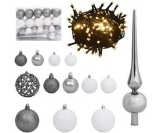 Dirbtinė Kalėdų eglutė Balta 68 x 68 x 120 cm PVC ir metalas