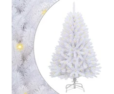 Dirbtinė Kalėdų eglutė su 150 LED Balta 150 cm PVC ir metalas