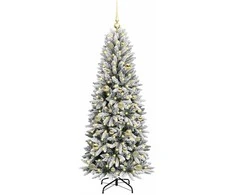 Dirbtinė Kalėdų eglutė su 150 LED s stovu Balta 150 cm
