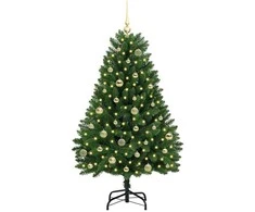 Dirbtinė Kalėdų eglutė su 150 LED Žalia 150 cm PVC ir metalas