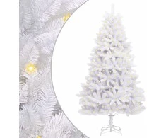 Dirbtinė Kalėdų eglutė su 300 LED Balta 180 cm PVC ir metalas