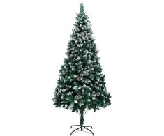 Dirbtinė Kalėdų eglutė Žalia 210 cm PVC ir Plienas ir Plastikas