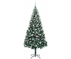 Dirbtinė Kalėdų eglutė Žalia 210 cm PVC ir Plienas ir Plastikas
