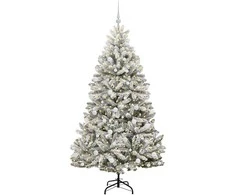 Dirbtinė Kalėdų eglutė Žalia ir balta 180 cm PVC ir metalas