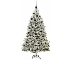 Dirbtinė Kalėdų eglutė Žalia ir balta 180 cm PVC ir metalas