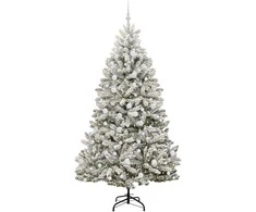 Dirbtinė Kalėdų eglutė Žalia ir balta 210 cm PVC ir metalas