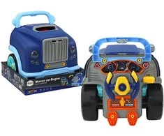 Lean Toys Mėlynas žaislinis sunkvežimis su remonto dirbtuvėmis vaikams