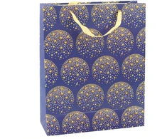 Lean Dovanų maišelis Elegant Gold Stars tamsiai mėlynas 32 x 26 x 12 cm