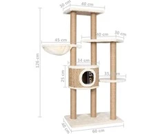 Draskyklė katėms su stovu, 126cm, jūros žolė