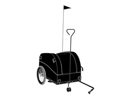 Dviračio priekaba, juodos ir žalios spalvos, 45kg, geležis