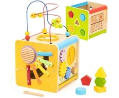 Viga Toys Viga edukacinė medinė kubelių užduočių dėžė 5in1