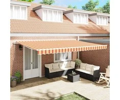 Elektrinė ištraukiama pavėsinė Geltona ir Oranžinė 500 × 300 cm