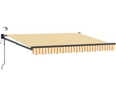 Elektrinė ištraukiama pavėsinė Oranžinė ir balta 3,5 x 2,5 m