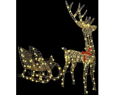 Elnių tempimo roges 200 LED Šilta balta 70 x 26 x 129 cm PET