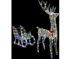 Elnių tempimo roges spalvingas 70 x 24 x 128 cm Akrilas 200 LED