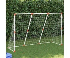 Futbolo vartai su kamuoliais, 2-1, balti, 184x64x124cm, metalas