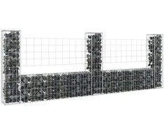 Gabionų krepšiai su 3 kolonomis, 260x20x100cm, geležis