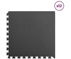 Baseino grindų kilimas 12 pcs Juoda 4,32 ㎡ EVA puta