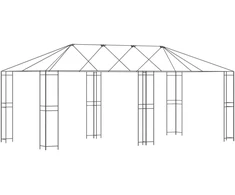 Paviljono rėmas be paviljono audinio 6 x 3 m Juoda Plienas