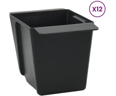 Gėlių dėžės Euro paletėms 12 pcs Juoda 14 x 9 x 95 cm