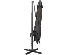 Gembinis skėtis su stulpu ir LED lemputėmis, antracito, 300cm