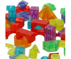 3D statybos magnetinės plytos LED šviečiančios 134 el.