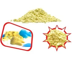 Kinetinis smėlis maišelyje 1kg, Geltonos spalvos