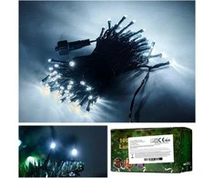 Roger LED žibintai šviesos grandinė 10m 100LED šaltai balta