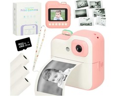 Momentinis fotoaparatas vaikams Ikonka iko-KX3570_1, 1 GB 24 mpx, Rožinis + 32 GB atminties kortelė