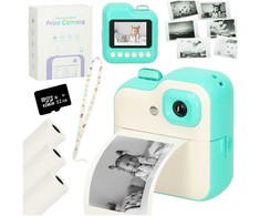 Momentinis fotoaparatas vaikams Ikonka iko-KX3570_1, 1 GB 24 mpx, Žydras + 32 GB atminties kortelė
