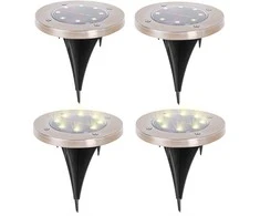 Roger Saulės žemės sodo viršutiniai žibintai 8LED 4 vnt. šiltos baltos spalvos