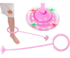 Hula hop kojų šokinėjimo kamuolys šviečiantis LED rožinės spalvos
