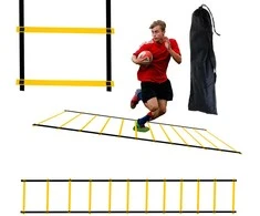 Koordinacinės gimnastikos treniruočių kopėčios geltonos spalvos