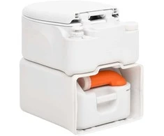 Integruotas stovyklavimo tualetas, baltas, 24+17l, HDPE/emalis