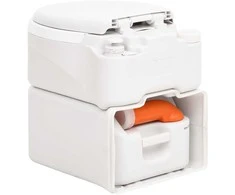 Integruotas stovyklavimo tualetas, baltas, 24+17l, HDPE/PP