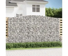 Išlenkti gabiono krepšiai, 6vnt., 400x50x220/240cm, geležis