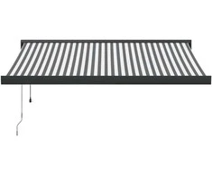 Ištraukiama markizė, antracito/balta, 3,5x2,5m, audinys