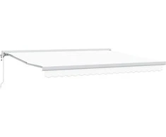 Ištraukiama markizė Balta 400 × 300 cm Audinys ir metalas