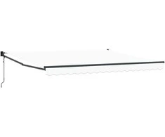 Ištraukiama markizė Balta 400 × 300 cm Poliesteris ir aliuminis