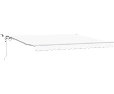 Ištraukiama markizė Balta 400 × 300 cm Poliesteris ir Metalas