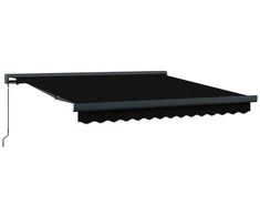Ištraukiama markizė Juoda 350 x 250 cm Audinys ir metalas