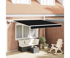 Ištraukiama markizė Juoda 350 x 250 cm Audinys ir plienas