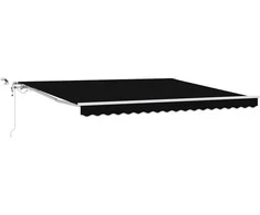 Ištraukiama markizė Juoda 400 × 350 cm Poliesteris ir Metalas