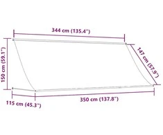 Ištraukiama markizė, kreminė, 350x150cm, audinys ir plienas