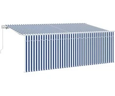 Ištraukiama markizė Mėlyna ir balta 400 x 200 cm