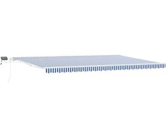 Ištraukiama markizė Mėlyna ir balta 600 × 300 cm