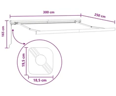 Ištraukiama markizė Šviesiai pilka ir balta 300 x 250 cm