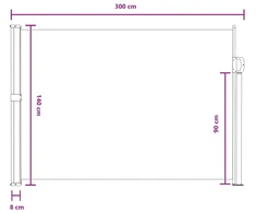 Ištraukiama šoninė užuolaida 300 x 140 cm Poliesteris