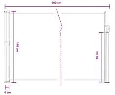 Ištraukiama šoninė užuolaida 500 x 140 cm Poliesteris