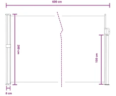 Ištraukiama šoninė užuolaida 600 x 200 cm Poliesteris